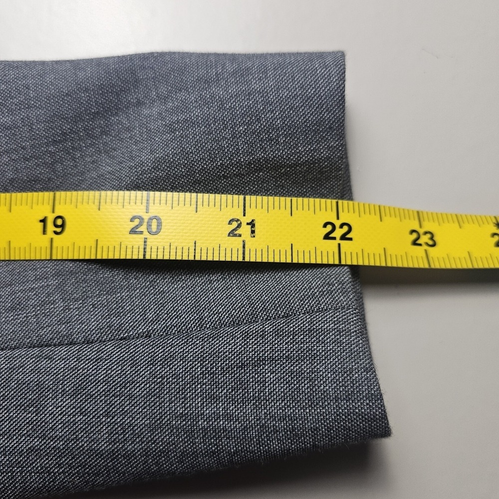 Theory Womens Grey Wool Blend Tuxedo Blazer Black Shawl Collar Jacket Size 0 - Picture 7 of 10